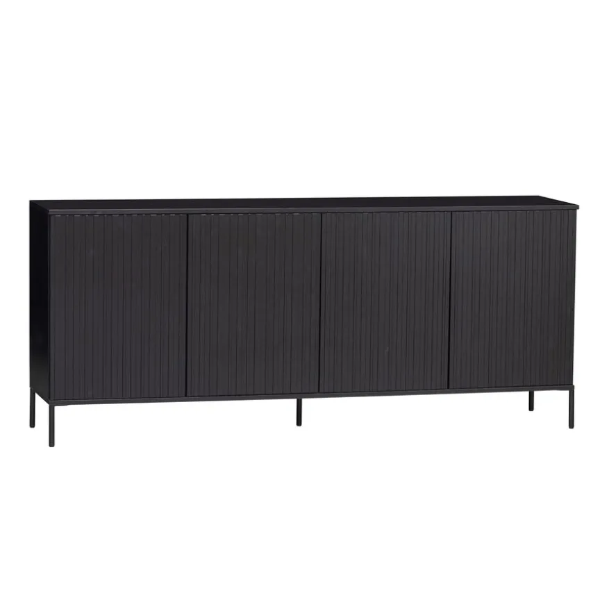 WOOOD Dressoir New Gravure Zwart - 200x85x46 cm