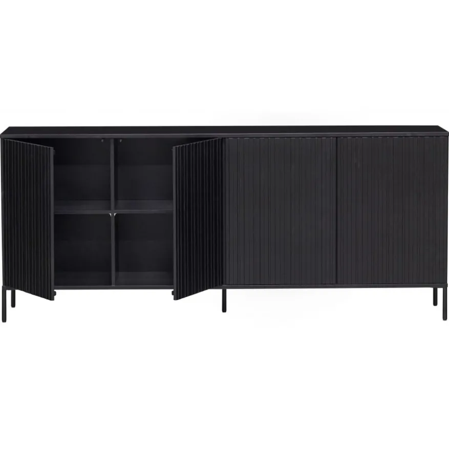 WOOOD Dressoir New Gravure Zwart - 200x85x46 cm