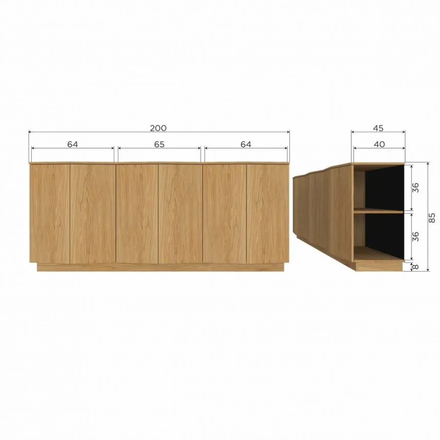 WOOOD Dressoir Zuma Naturel - 200x85x45 cm