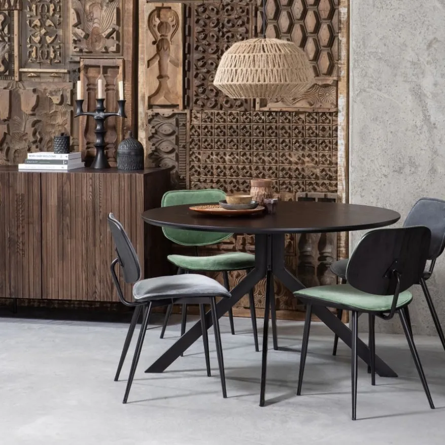 WOOOD Eettafel Bruno Zwart - Ø 120 cm