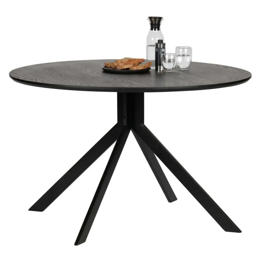 WOOOD Eettafel Bruno Zwart - Ø 120 cm