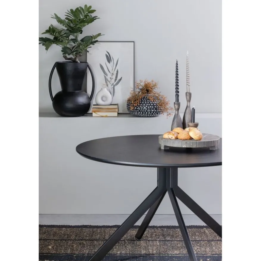 WOOOD Eettafel Bruno Zwart - Ø 120 cm