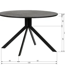 WOOOD Eettafel Bruno Zwart - Ø 120 cm