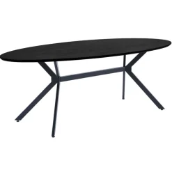 WOOOD Eettafel Bruno Zwart - 220x100 cm