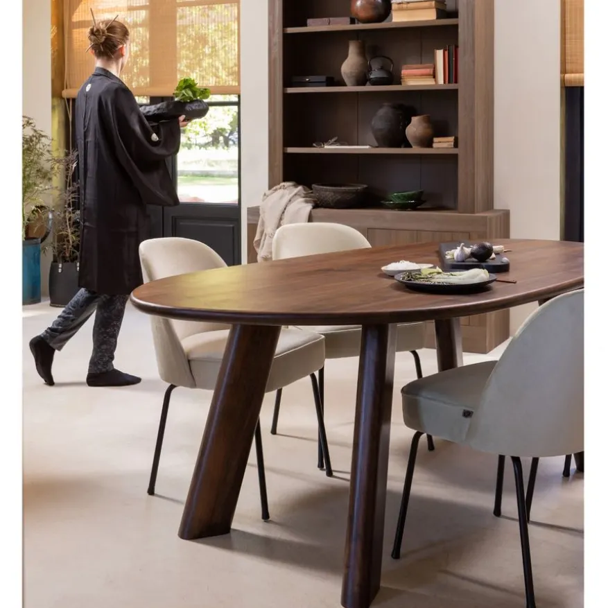 WOOOD Eettafel Roundly Bruin - 200x100 cm