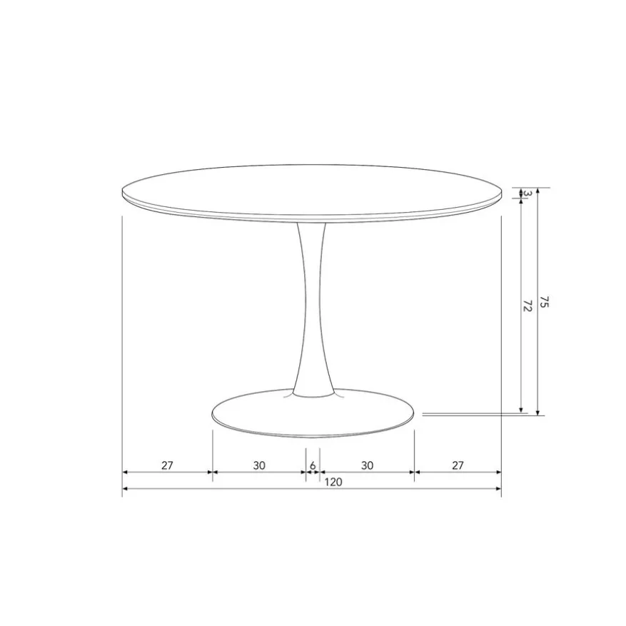 WOOOD Eettafel Sammy Zwart - Ø 120 cm