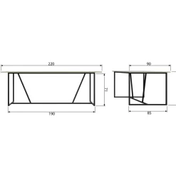 WOOOD Eettafel Silas Dust - 220x90 cm