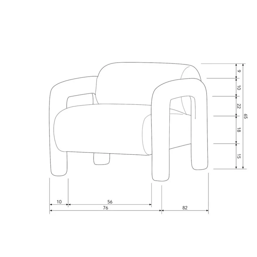 WOOOD Fauteuil Lenny Zand