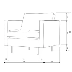 WOOOD Fauteuil Rodeo Cognac