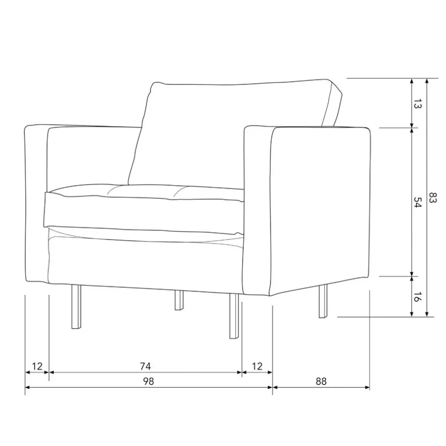 WOOOD Fauteuil Rodeo Cognac