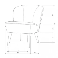 WOOOD Fauteuil Sara Crème