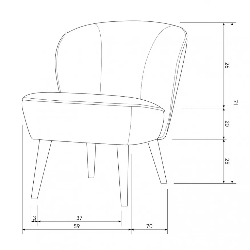 WOOOD Fauteuil Sara Crème