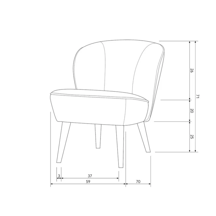 WOOOD Fauteuil Sara Khaki