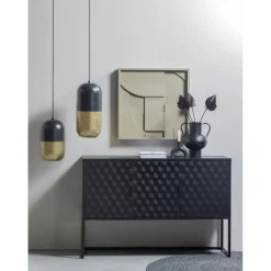 WOOOD Hanglamp Tirsa Zwart - E27 - Ø 20 cm