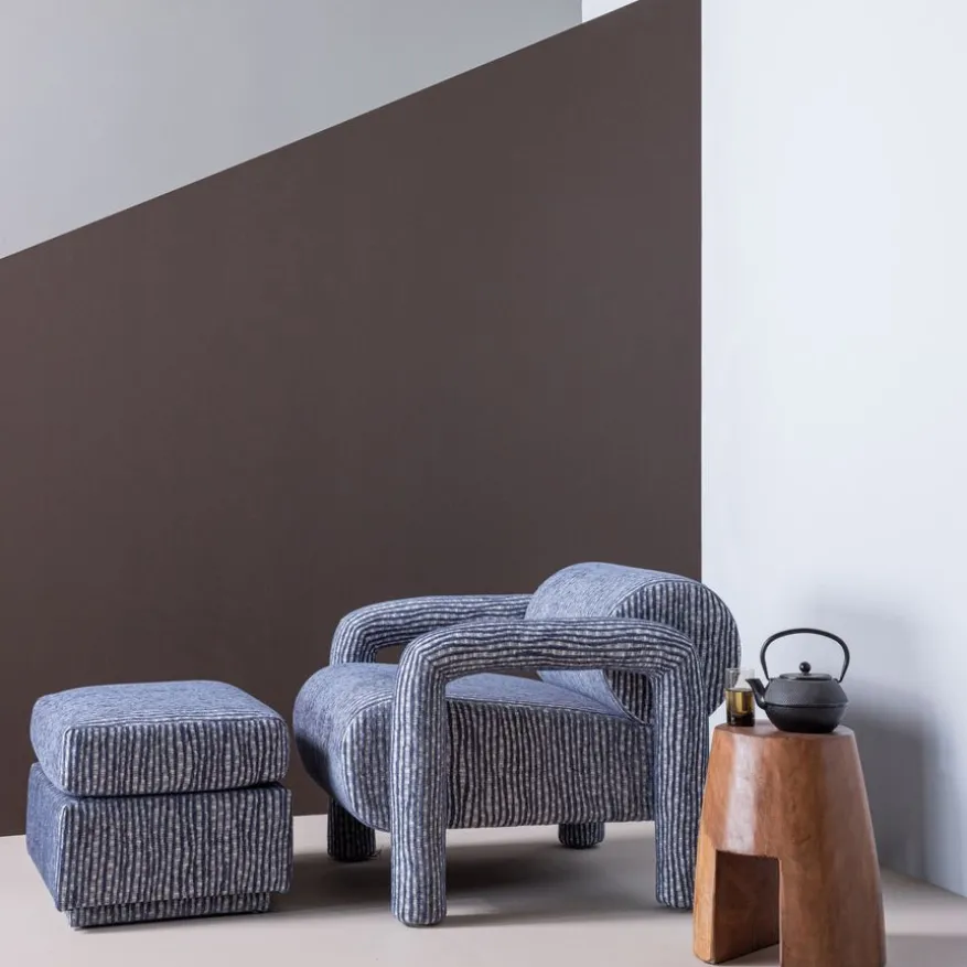 WOOOD Hocker Lou Grijsblauw - 60x50 cm