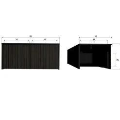 WOOOD Kistbank New Gravure Bruin - 88x50x40 cm
