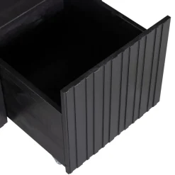 WOOOD Kistbank New Gravure Zwart - 88x50x40 cm