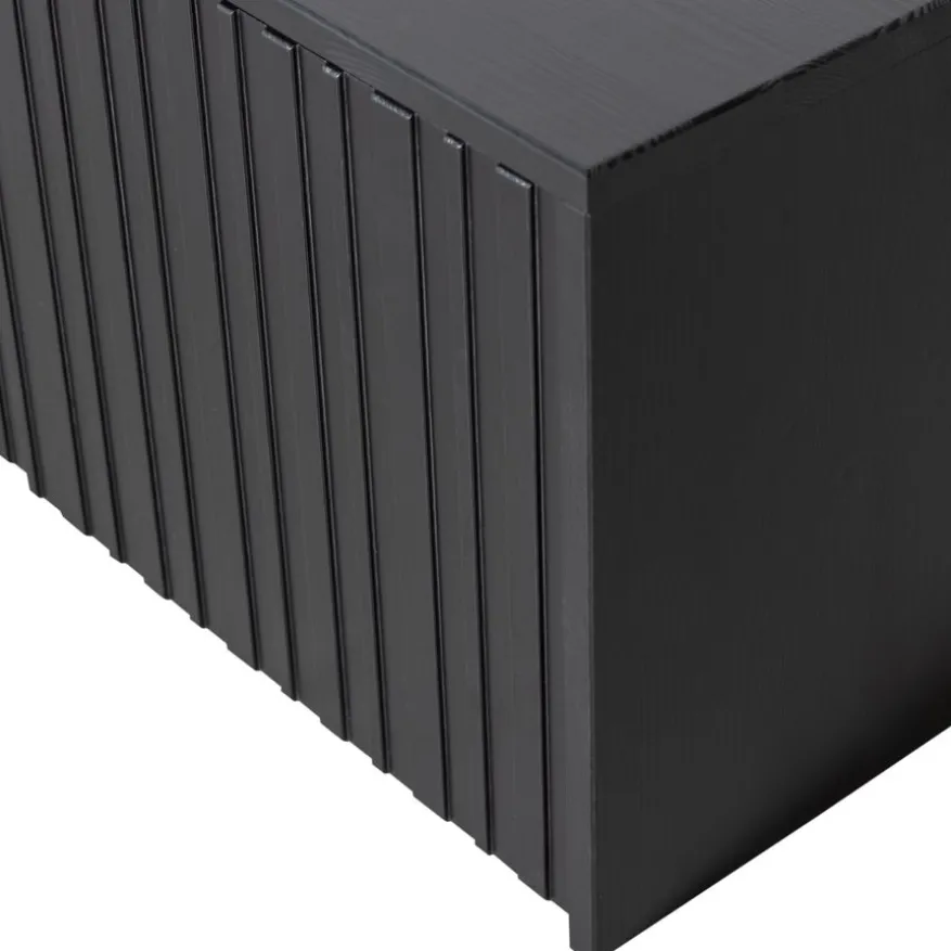 WOOOD Kistbank New Gravure Zwart - 88x50x40 cm