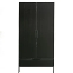 WOOOD Kledingkast Adam Zwart - 100x200x53 cm