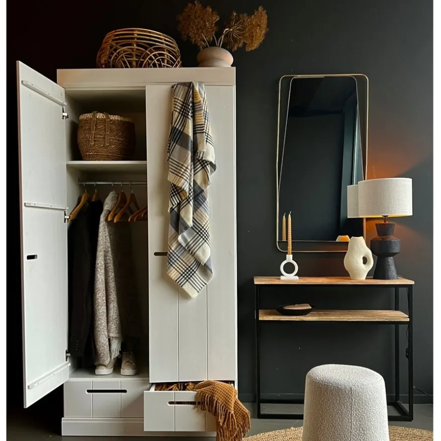 WOOOD Kledingkast Connect Wit - 94x195x53 cm