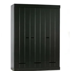 WOOOD Kledingkast Connect Zwart - 140x195x53 cm