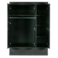 WOOOD Kledingkast Connect Zwart - 140x195x53 cm