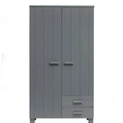 WOOOD Kledingkast Dennis Donkergrijs - 111x202x55 cm
