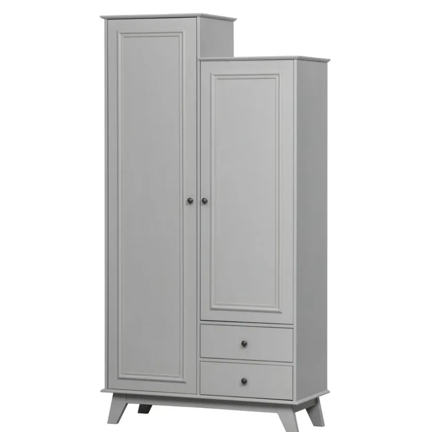 WOOOD Kledingkast Lily Grijs - 98x190x41 cm