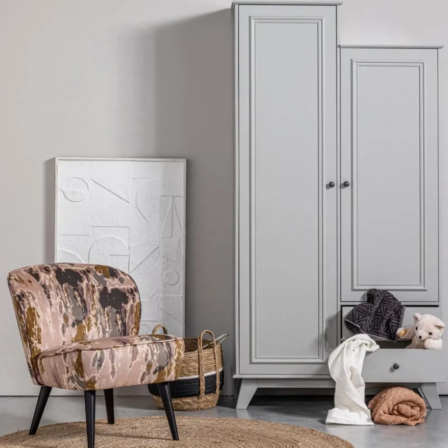 WOOOD Kledingkast Lily Grijs - 98x190x41 cm