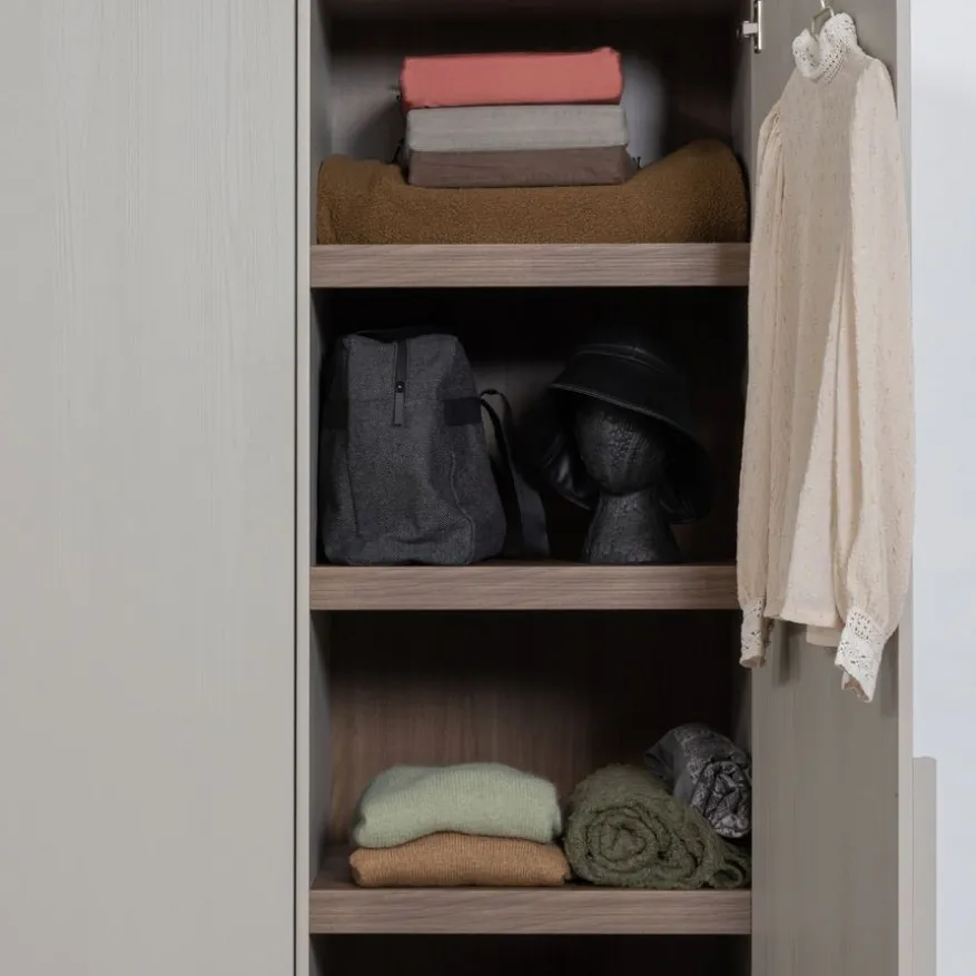 WOOOD Kledingkast Rens Grijs - 55x210x58 cm