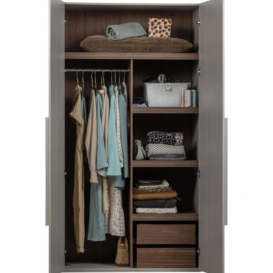 WOOOD Kledingkast Rens Grijs - 110x210x58 cm