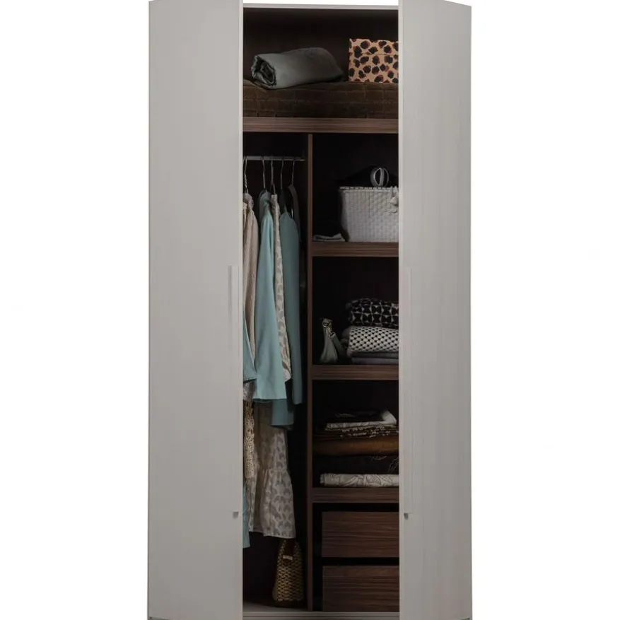 WOOOD Kledingkast Rens Grijs - 110x210x58 cm