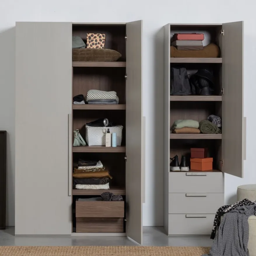 WOOOD Kledingkast Rens Grijs - 110x210x58 cm