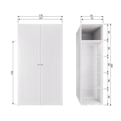 WOOOD Kledingkast Sipke Wit - 110x200x55 cm