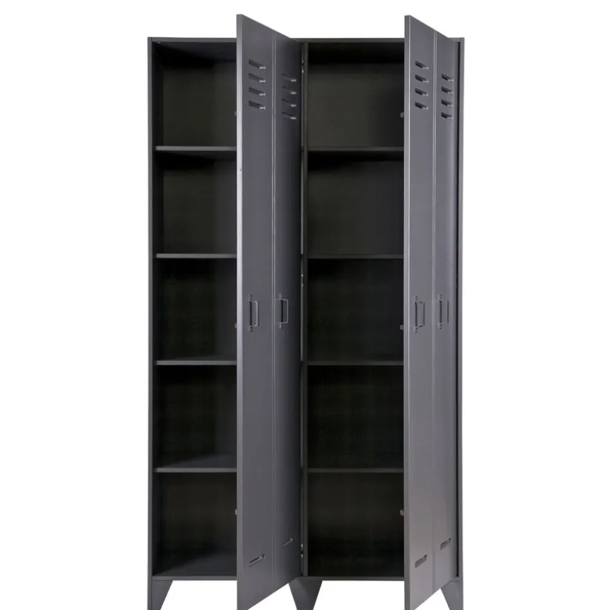 WOOOD Lockerkast Stijn Grijs - 103x187x40 cm