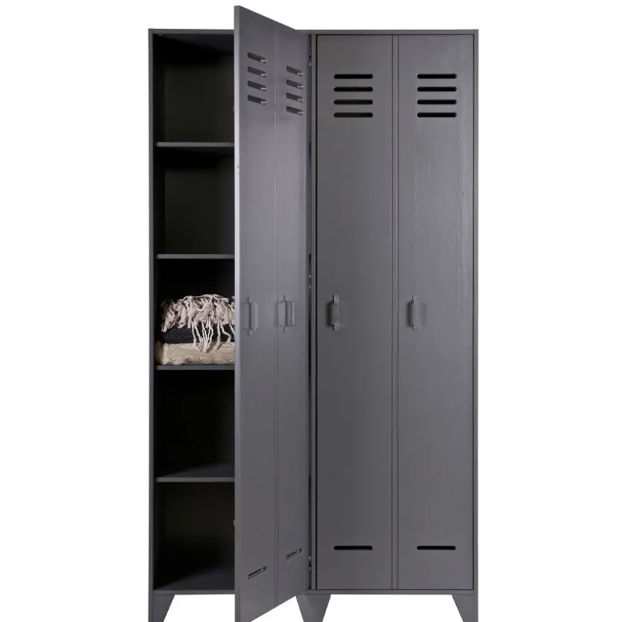 WOOOD Lockerkast Stijn Grijs - 103x187x40 cm
