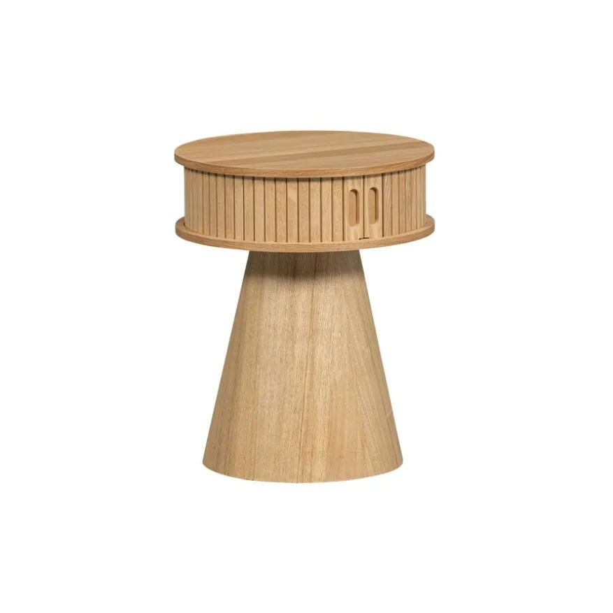 WOOOD Nachtkastje Karri Naturel - Ø 38 cm