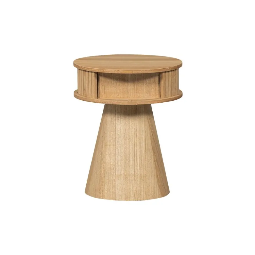 WOOOD Nachtkastje Karri Naturel - Ø 38 cm
