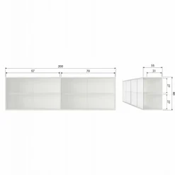 WOOOD Opzetkast Klink Mist - 200x60x35 cm