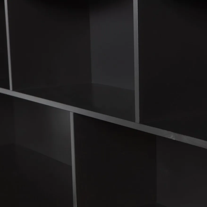 WOOOD Opzetkast New Gravure Zwart - 200x65x30 cm