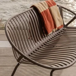 WOOOD Plaid Zena Roestbruin / Beige 130x170 cm