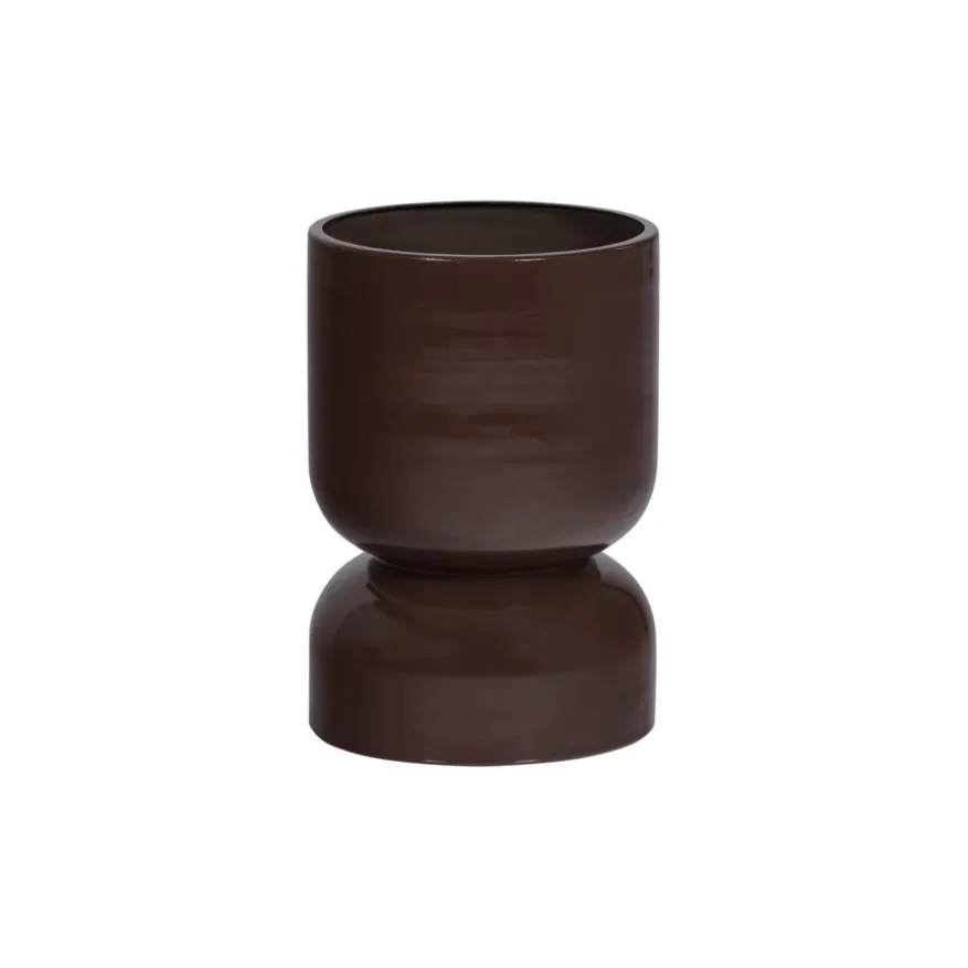 WOOOD Plantentafel / Pot Toval Paars / Bruin - 28x40x28 cm