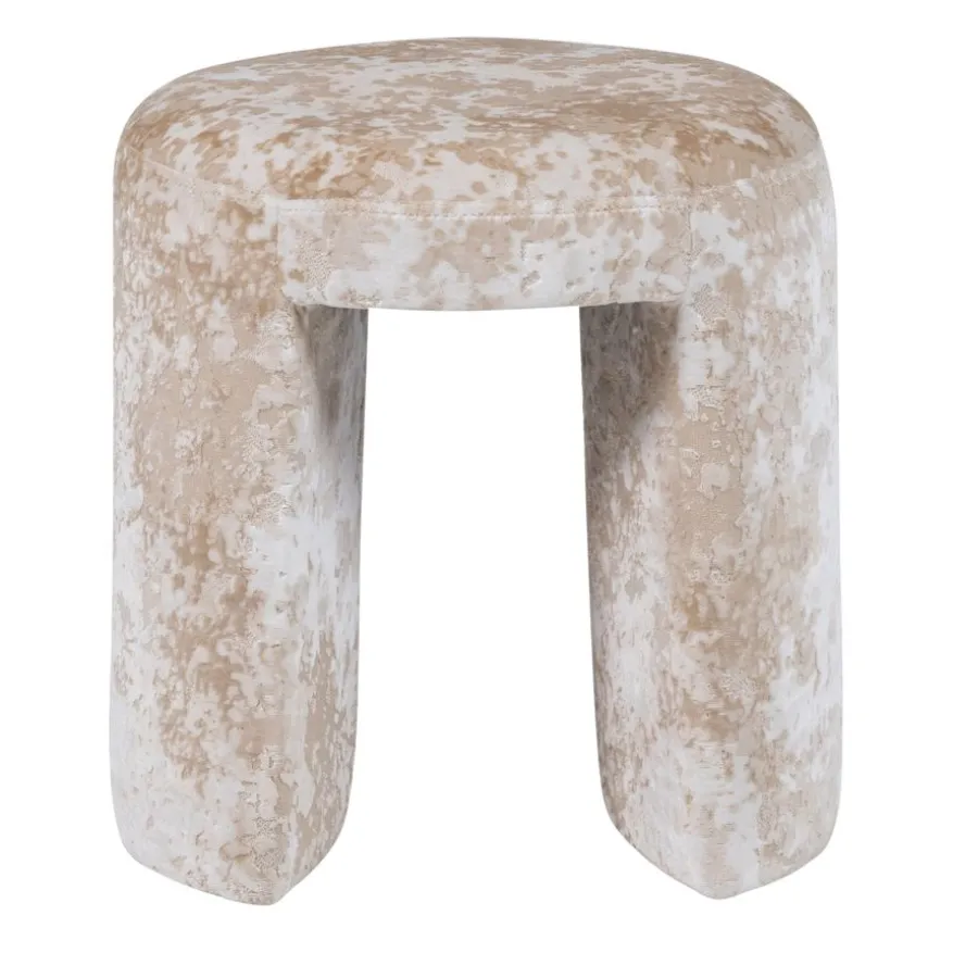 WOOOD Poef Charlie Beige - Ø 45 cm