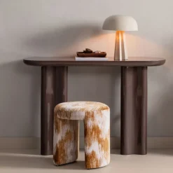 WOOOD Poef Charlie Karamelbruin - Ø 45 cm