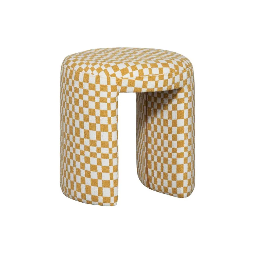 WOOOD Poef Charlie Oker - Ø 45 cm
