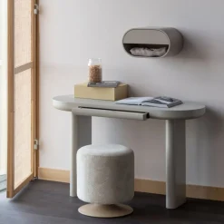 WOOOD Poef Islen Beige - Ø 39 cm