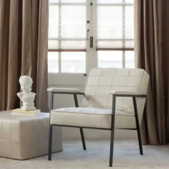 WOOOD Poef Patchwork Beige - 60x60 cm