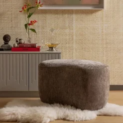 WOOOD Poef Popular Taupe - 73x51 cm
