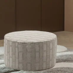 WOOOD Poef Sarli Naturel / Beige - Ø 60 cm