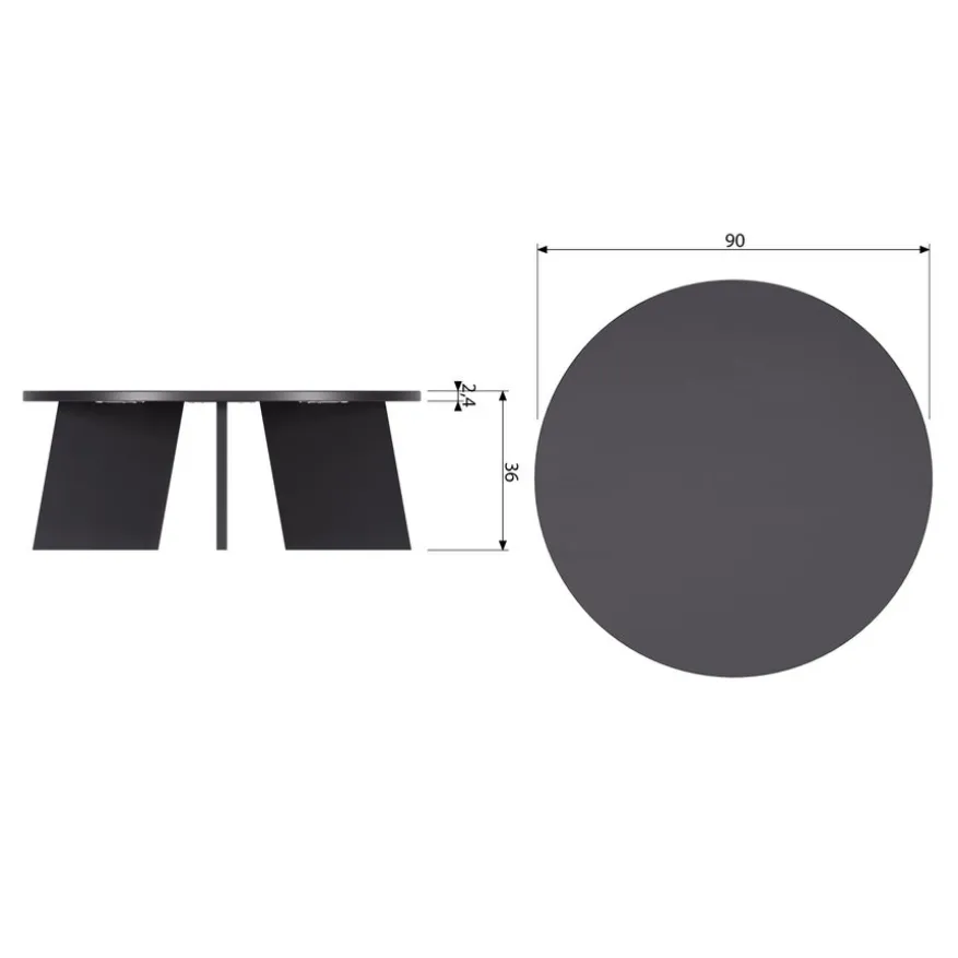 WOOOD Salontafel Fries Zwart - Ø 90 cm